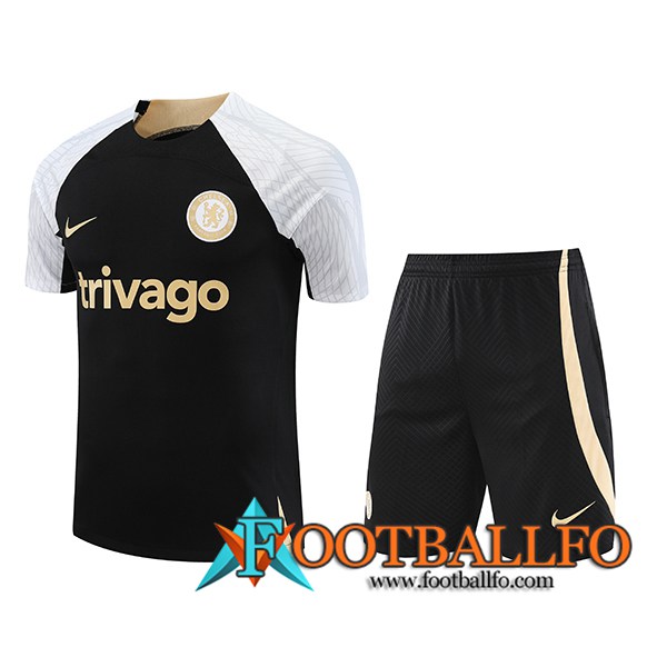 Camiseta Entrenamiento + Cortos FC Chelsea Negro 2023/2024