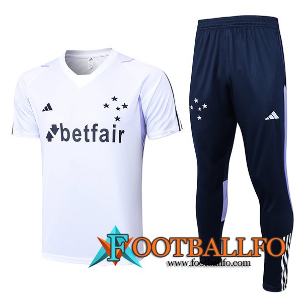 Camiseta Entrenamiento + Pantalones Cruzeiro Blanco 2023/2024