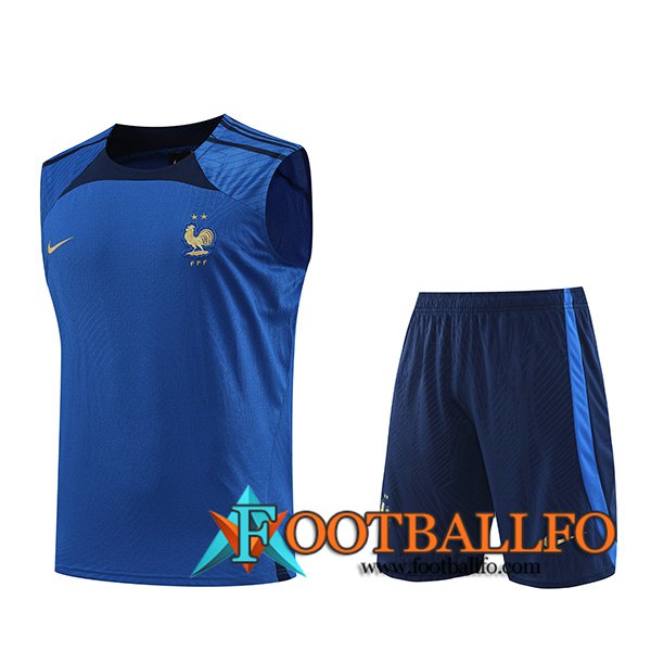 Camiseta Entrenamiento sin mangas + Cortos Francia Azul 2023/2024