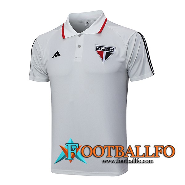 Camiseta Polo Sao Paulo FC Gris Claro 2023/2024