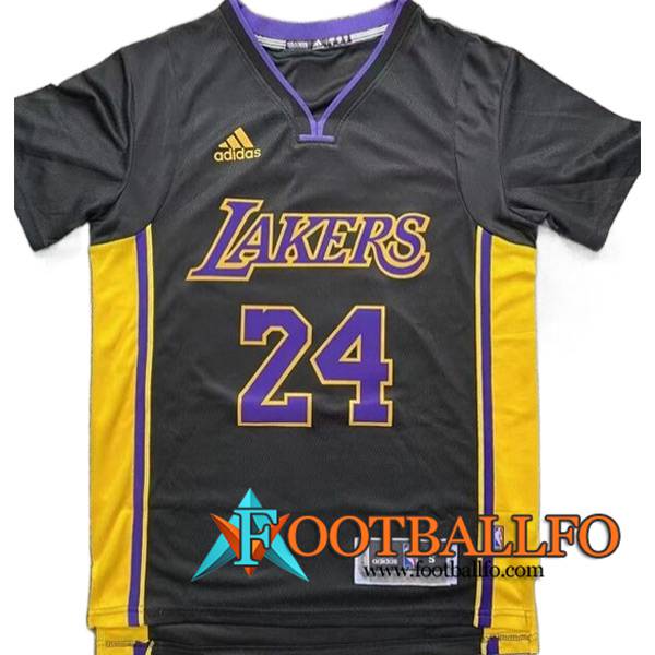 Camisetas Los Angeles Lakers (BRYANT #24) 2023/24 Negro/Amarillo