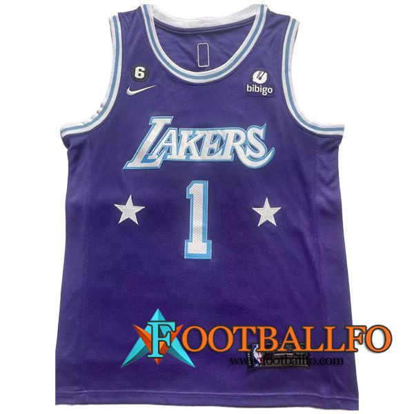 Camisetas Los Angeles Lakers (RUSSELL #1) 2023/24 Violeta