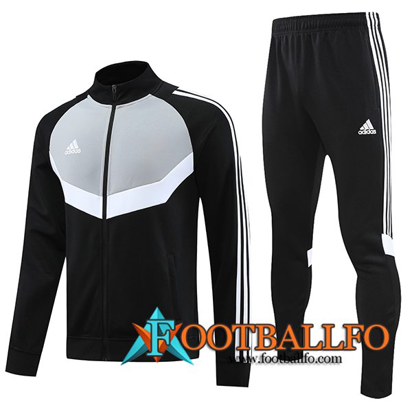 Chandal Equipos De Futbol - Chaqueta Adidas Negro/Gris 2023/2024