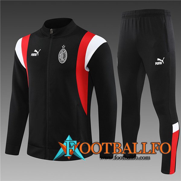 Chandal Equipos De Futbol - Chaqueta AC Milan Ninos Negro 2023/2024