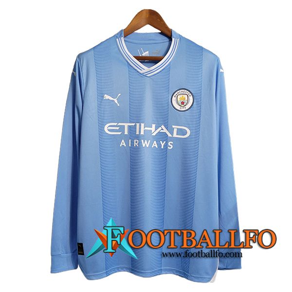 Camisetas De Futbol Manchester City Primera Manga Larga 2023/2024