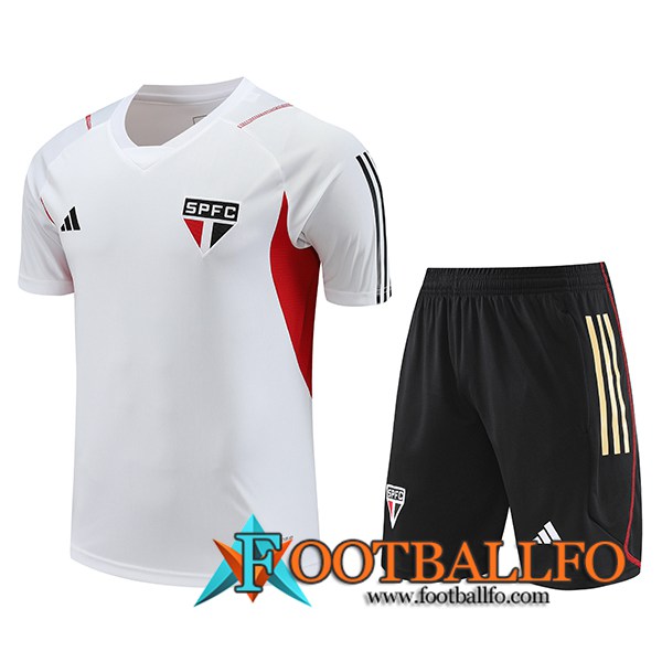 Camiseta Entrenamiento + Cortos Sao Paulo FC Blanco 2023/2024 -02