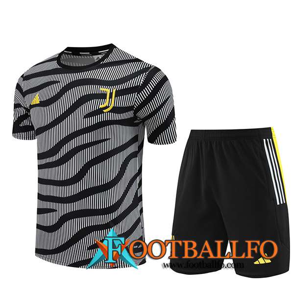 Camiseta Entrenamiento + Cortos Juventus Negro/Blanco 2023/2024