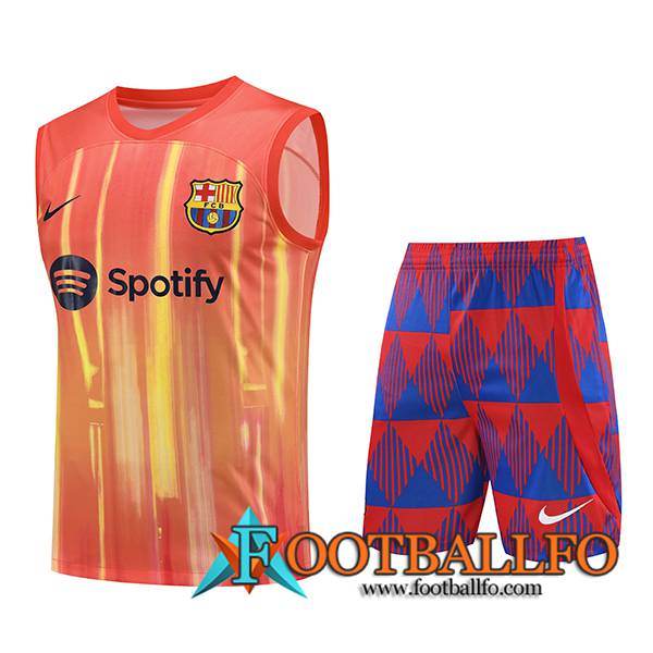 Camiseta Entrenamiento sin mangas + Cortos FC Barcelona Naranja 2023/2024