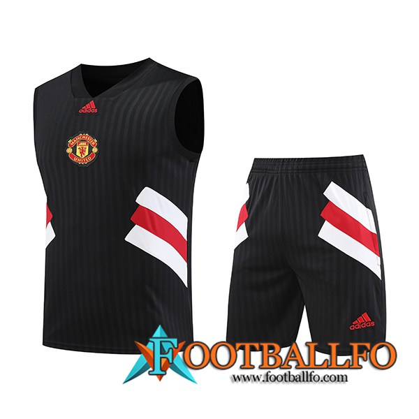 Camiseta Entrenamiento sin mangas + Cortos Manchester United Negro 2023/2024 -02