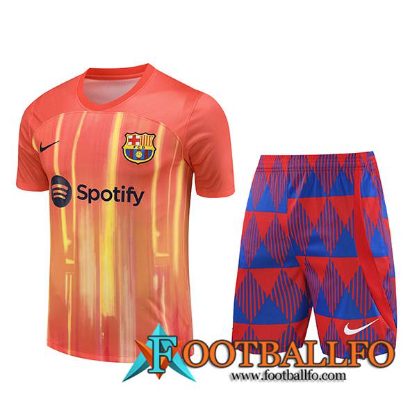 Camiseta Entrenamiento + Cortos FC Barcelona Naranja 2023/2024