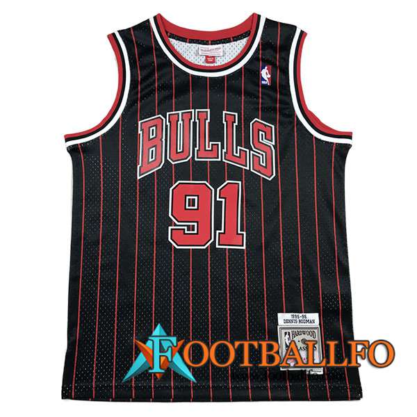 Camisetas Chicago Bulls (RODMAN #91) 2023/24 Negro/Rojo