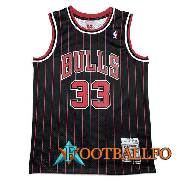 Camisetas Chicago Bulls (PIPPEN #33) 2023/24 Negro/Rojo
