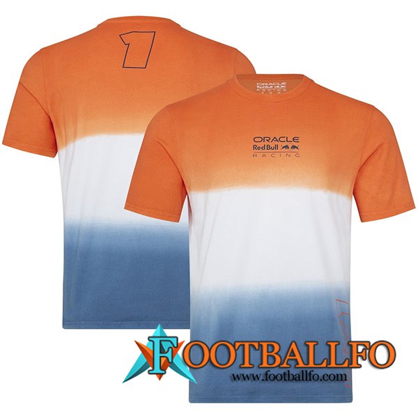 Camiseta de manga corta F1 RedBull Racing Team Naranja/Blanco/Azul 2023