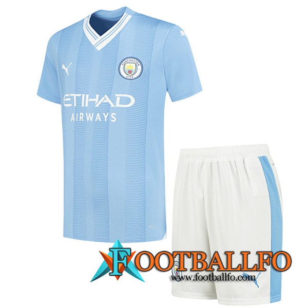 Camisetas De Futbol Manchester City Ninos Primera 2023/2024