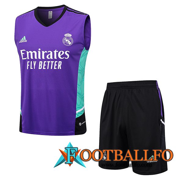 Camiseta Entrenamiento sin mangas + Cortos Real Madrid Violeta 2023/2024 -02