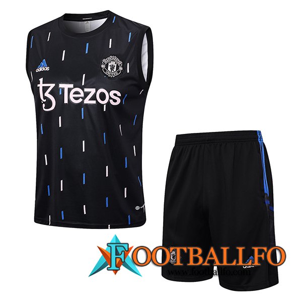 Camiseta Entrenamiento sin mangas + Cortos Manchester United Negro 2023/2024 -03
