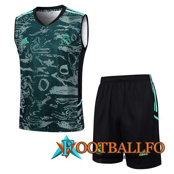 Camiseta Entrenamiento sin mangas + Cortos Real Madrid Verde 2023/2024 -02