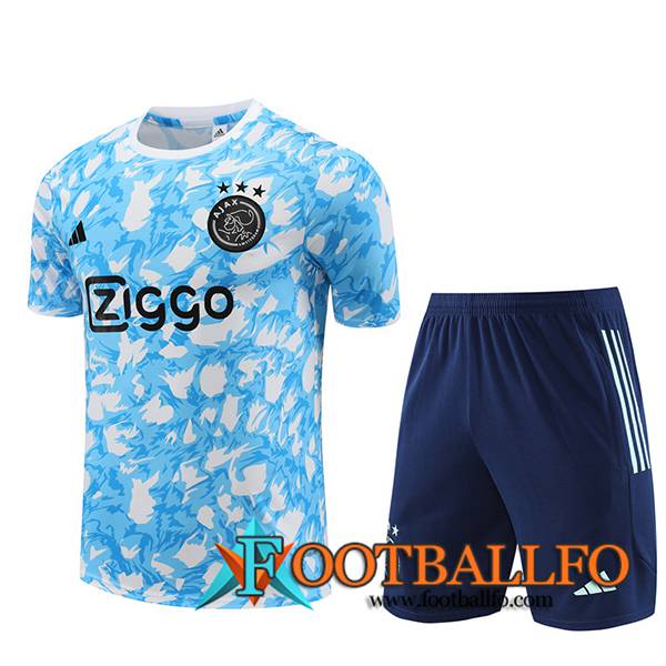 Camiseta Entrenamiento + Cortos Ajax Azul Claro 2023/2024