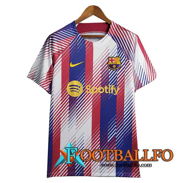 Camiseta Entrenamiento FC Barcelona Rojo/Azul/Blanco 2023/2024 -02