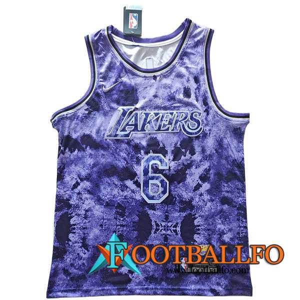 Camisetas Los Angeles Lakers (JAMES #6) 2023/24 Violeta