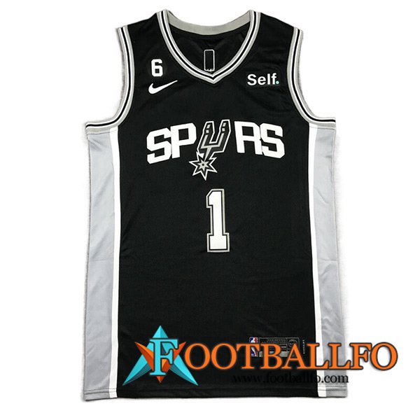 Camisetas San Antonio Spurs (WEMBANYAMA #1) 2023/24 Negro