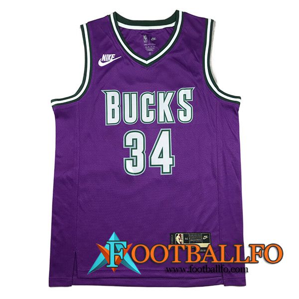 Camisetas Milwaukee Bucks (ANTETOKOUNMPO #34) 2023/24 Violeta