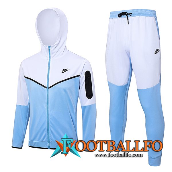 Chaqueta Con Capucha Chandal Rompevientos Chaqueta Nike Azul/Blanco 2023/2024
