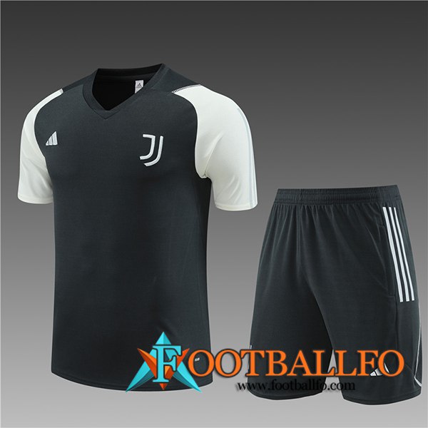 Camiseta Entrenamiento + Cortos Juventus Ninos Gris Oscuro 2023/2024