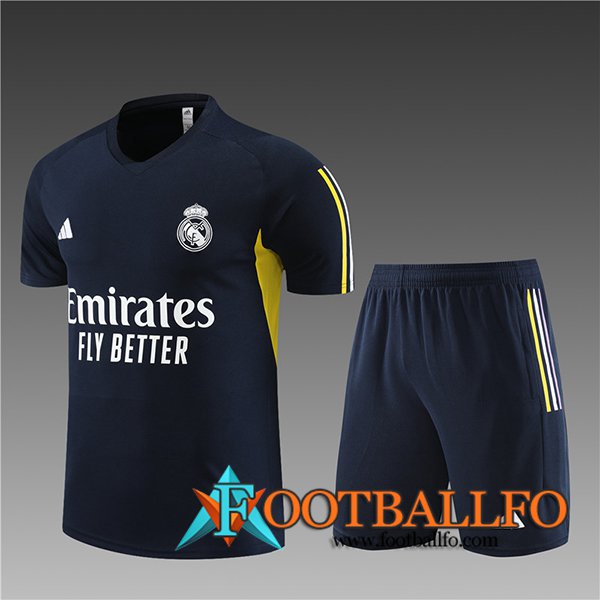 Camiseta Entrenamiento + Cortos Real Madrid Ninos Azul marino 2023/2024