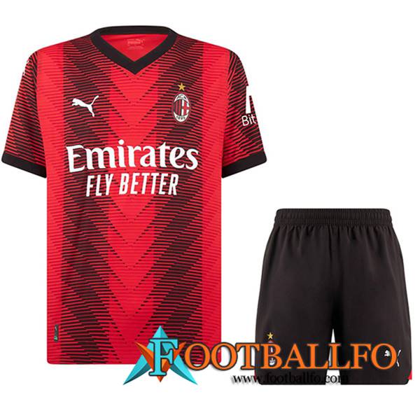 Camisetas Futbol AC Milan Primera + Cortos 2023/2024