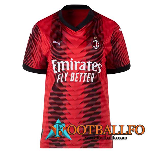 Camisetas De Futbol AC Milan Mujer Primera 2023/2024