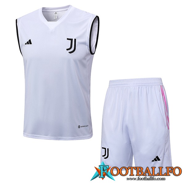 Camiseta Entrenamiento sin mangas + Cortos Juventus Blanco 2023/2024 -02