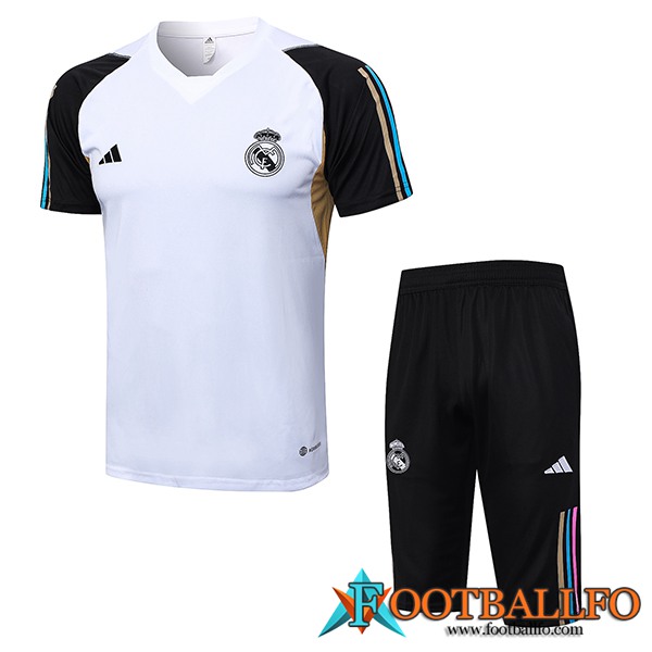 Camiseta Entrenamiento + Cortos Real Madrid Blanco 2023/2024 -05