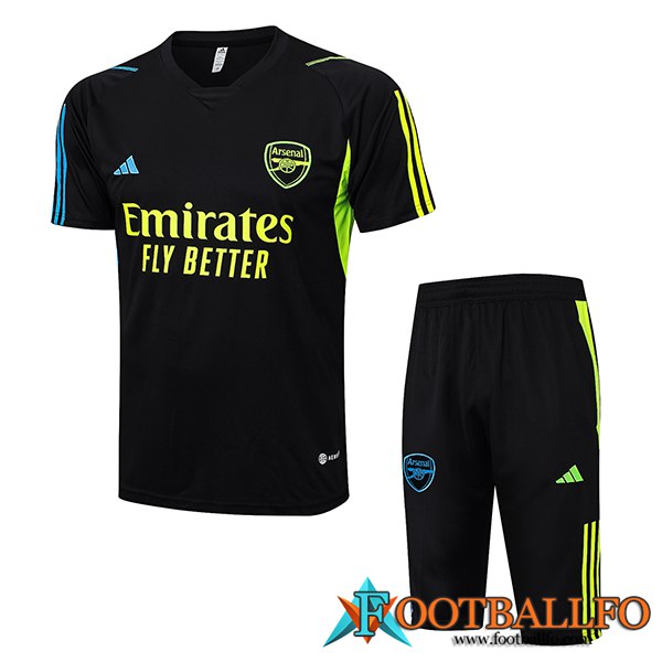 Camiseta Entrenamiento + Cortos Arsenal Negro 2023/2024 -03