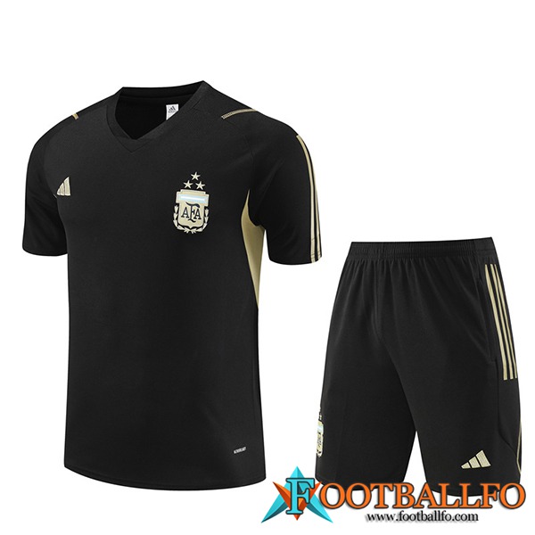 Camiseta Entrenamiento + Cortos Argentina Negro 2023/2024