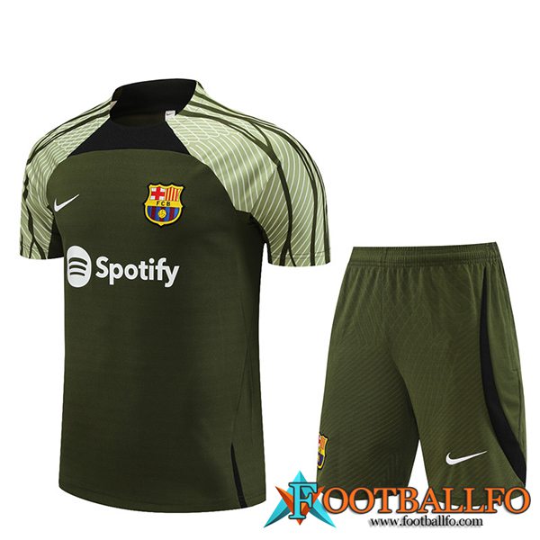Camiseta Entrenamiento + Cortos FC Barcellona Verde 2023/2024 -02