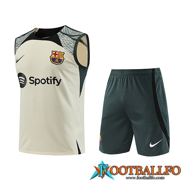 Camiseta Entrenamiento sin mangas + Cortos FC Barcellona Amarillo 2023/2024 -03