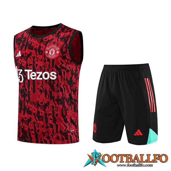 Camiseta Entrenamiento sin mangas + Cortos Manchester United Rojo 2023/2024