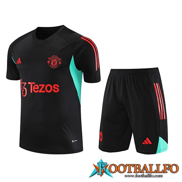 Camiseta Entrenamiento + Cortos Jordan Manchester United Negro 2023/2024
