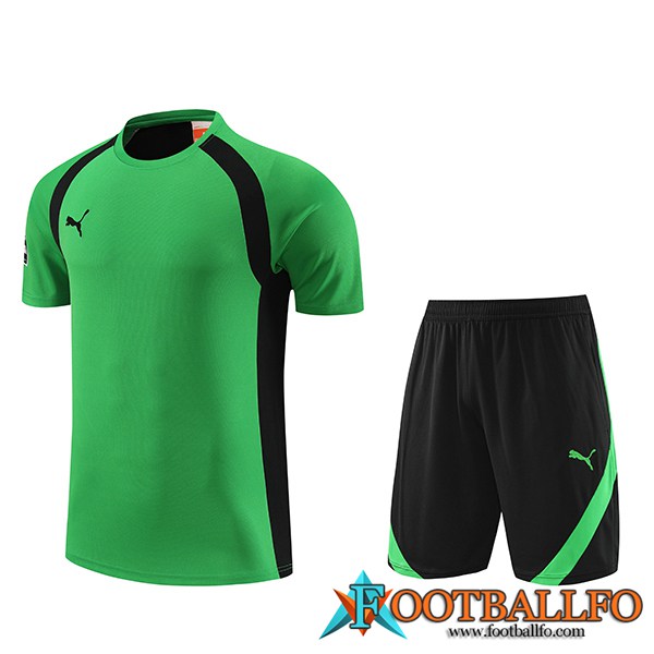 Camiseta Entrenamiento + Cortos Puma Verde 2023/2024