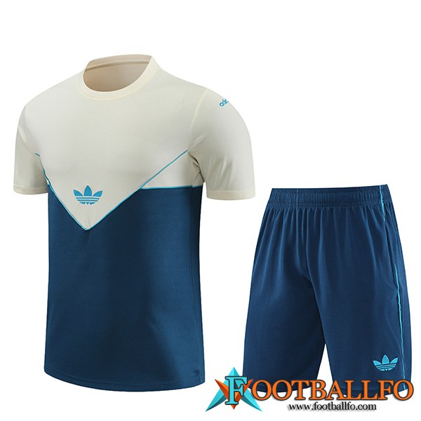 Camiseta Entrenamiento + Cortos Adidas Blanco/Azul 2023/2024
