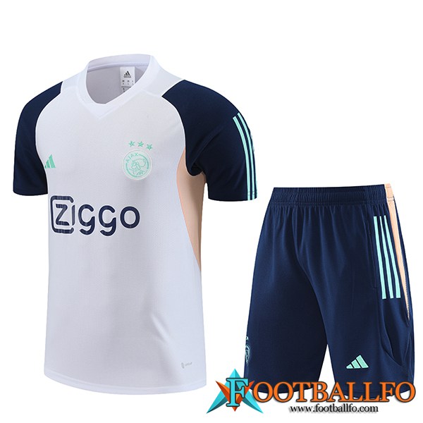 Camiseta Entrenamiento + Cortos Ajax Blanco 2023/2024