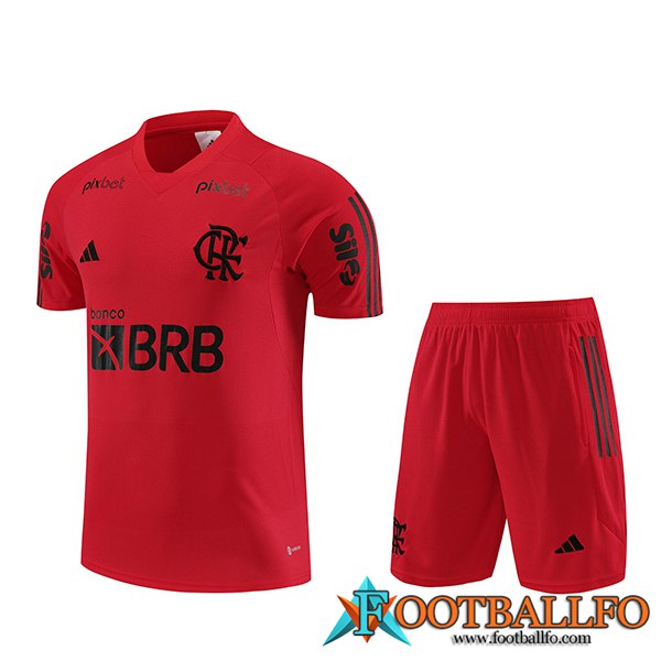 Camiseta Entrenamiento + Cortos Flamengo Rojo 2023/2024 -02