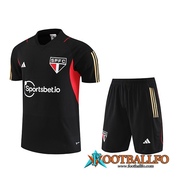 Camiseta Entrenamiento + Cortos Sao Paulo FC Negro 2023/2024 -03