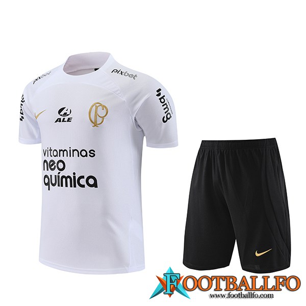 Camiseta Entrenamiento + Cortos Corinthians Blanco 2023/2024 -02