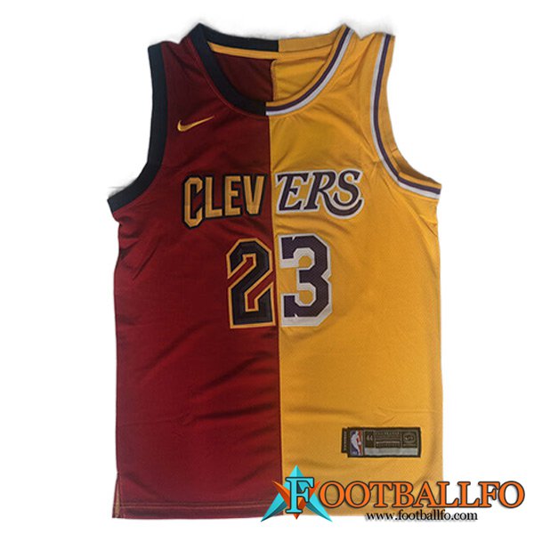 Camisetas Cleveland Cavaliers (JAMES #23) 2023/24 Rojo/Amarillo