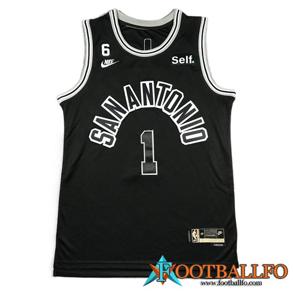 Camisetas San Antonio Spurs (WAMBANYAMA #1) 2023/24 Negro