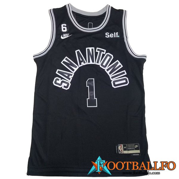 Camisetas San Antonio Spurs (WEMBANYAMA #1) 2023/24 Negro -03