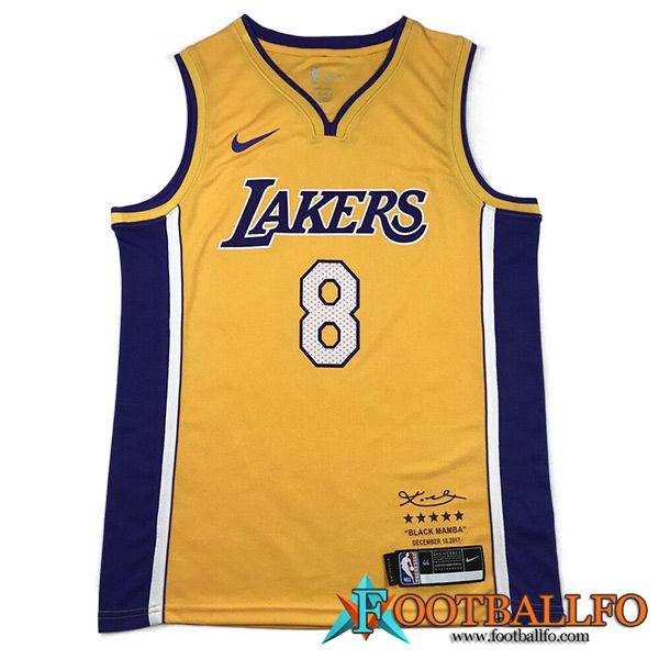 Camisetas Los Angeles Lakers (BRYANT #8) 2023/24 Amarillo