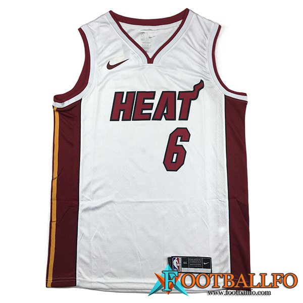 Camisetas Miami Heat (JAMES #6) 2023/24 Blanco